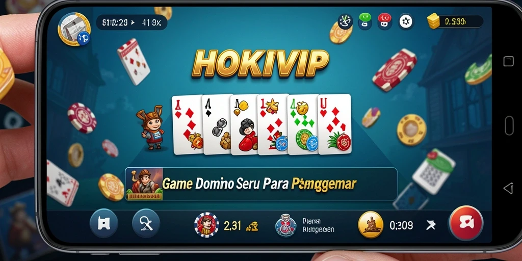 Tampilan gameplay HOKIVIP menampilkan aksi seru permainan Domino.