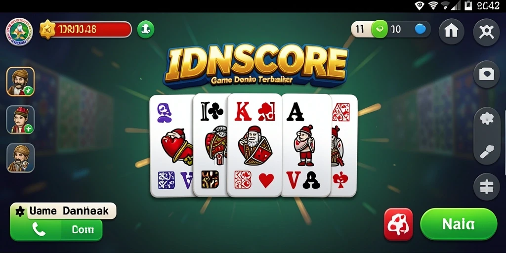 Tangkapan layar IDNSCORE menampilkan aksi permainan Domino yang seru.
