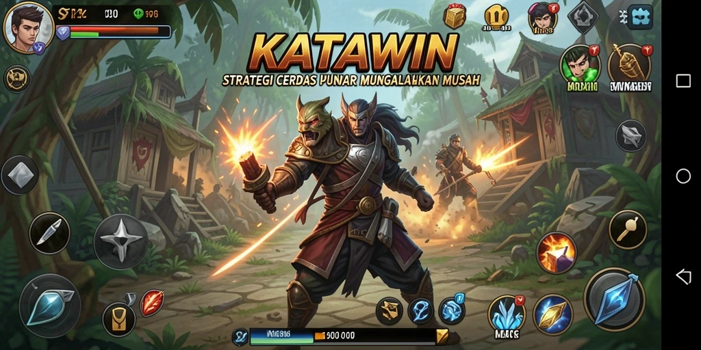 Tangkapan layar KATAWIN menunjukkan momen seru dalam permainan strategi.
