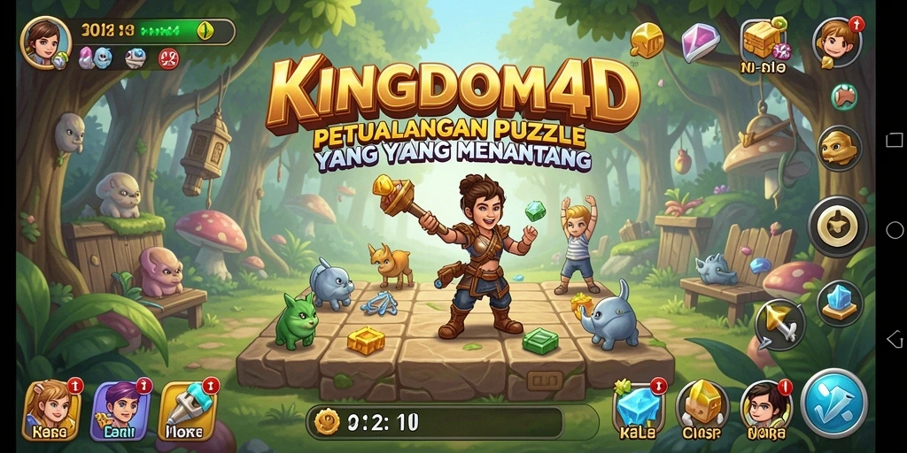 Tampilan gameplay menarik dari KINGDOM4D dengan berbagai teka-teki menantang.