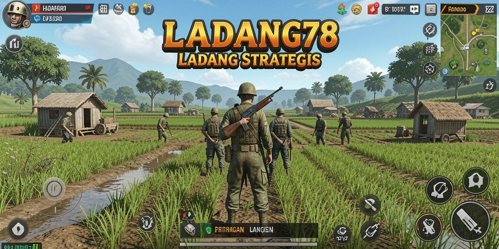 Gameplay seru di LADANG78 dengan menara pertahanan yang strategis.
