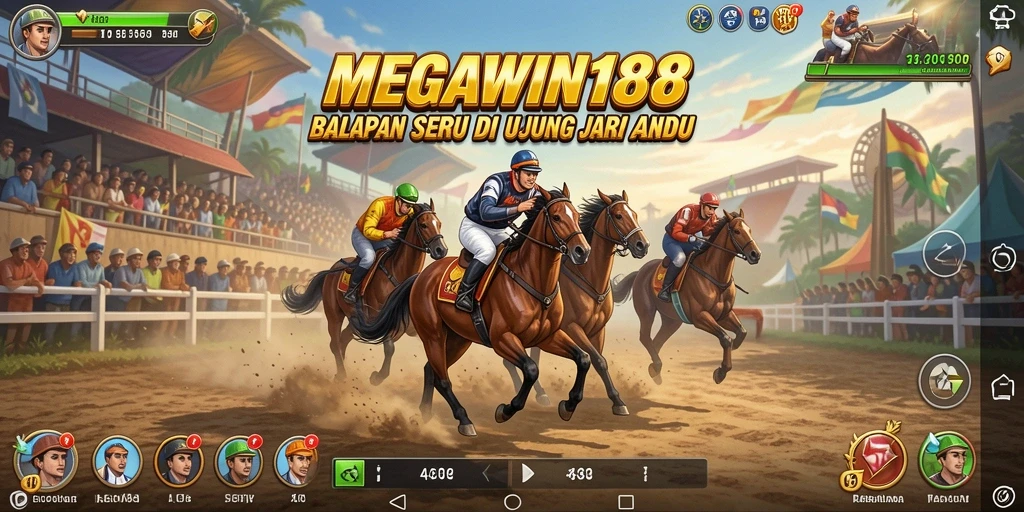 Tangkapan layar utama MEGAWIN188 menampilkan serunya balapan kecepatan tinggi.
