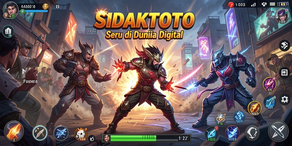 Tampilan gameplay SIDAKTOTO dengan pertarungan seru dan karakter yang dinamis.