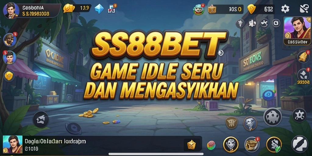 Tampilan gameplay SS88BET dengan berbagai aktivitas Idle yang mengasyikkan.