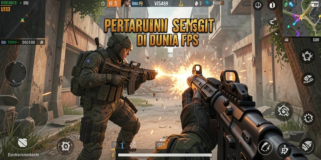 Screenshot gameplay <strong>VISA89</strong> menampilkan aksi tembak menembak yang seru dan intens.