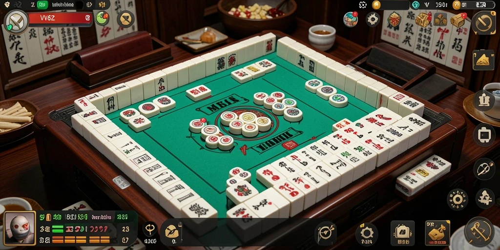 Tampilan gameplay VV62 dengan elemen Mahjong yang menarik.